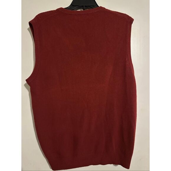 Ivy Crew Classic Dark Cranberry  V-Neck Sweater Vest Cottagecore Preppy Men's L - Picture 6 of 6